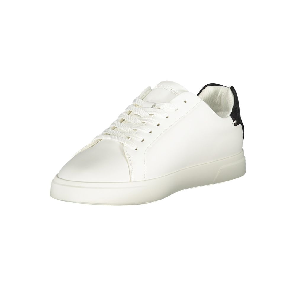 Sneakers by Calvin Klein for women in polyester black, white & print features an opulent silhouette from the Women's Low-Top Polyester Sneakers collection, showcasing a signature low-top style with an opulent finish.