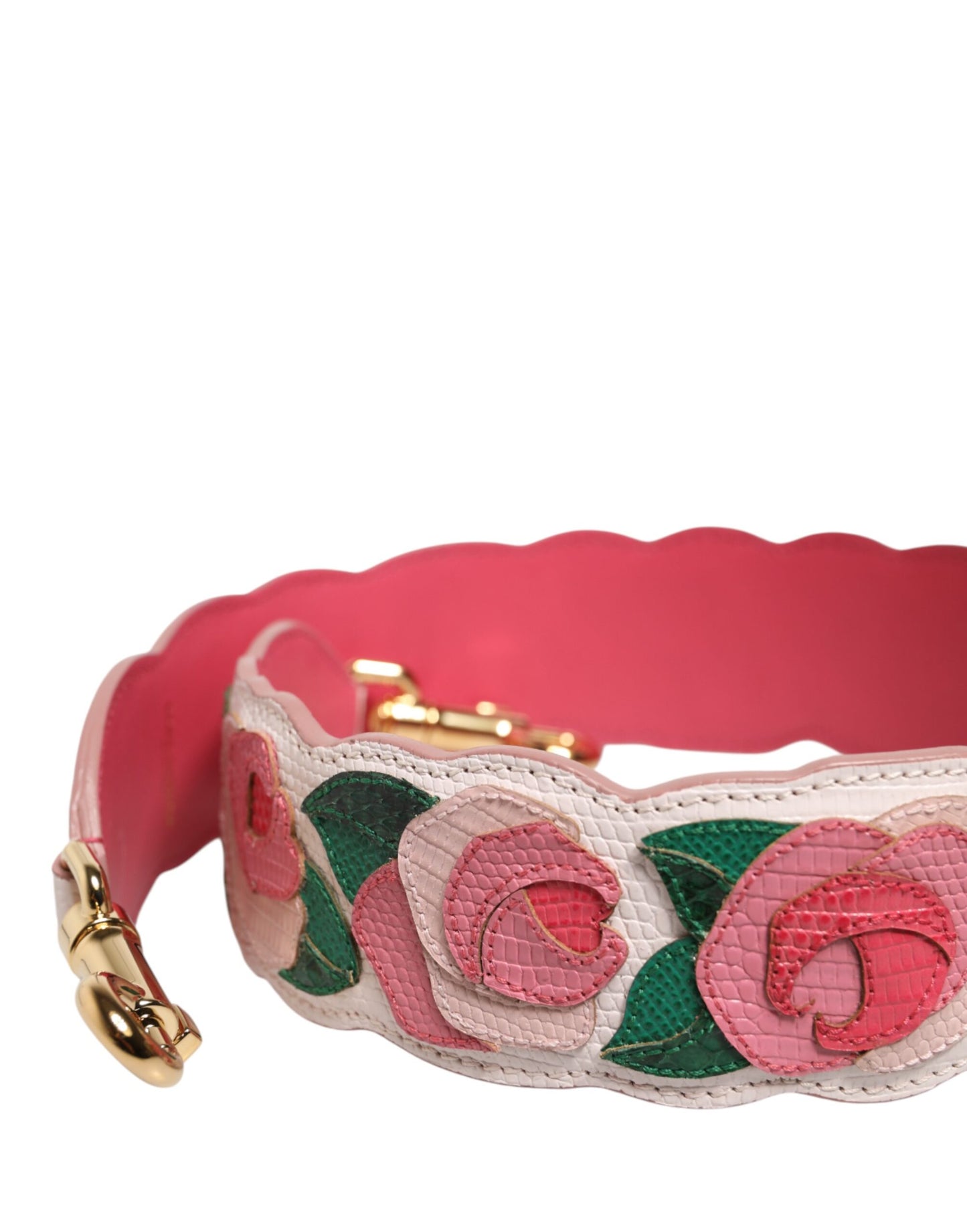 Shoulder Strap by Dolce & Gabbana for women in ayers calf leather gold, multicolor, white & floral features an stylish design, beautifully completing the signature look of the Ayers Calf Leather Shoulder Strap.