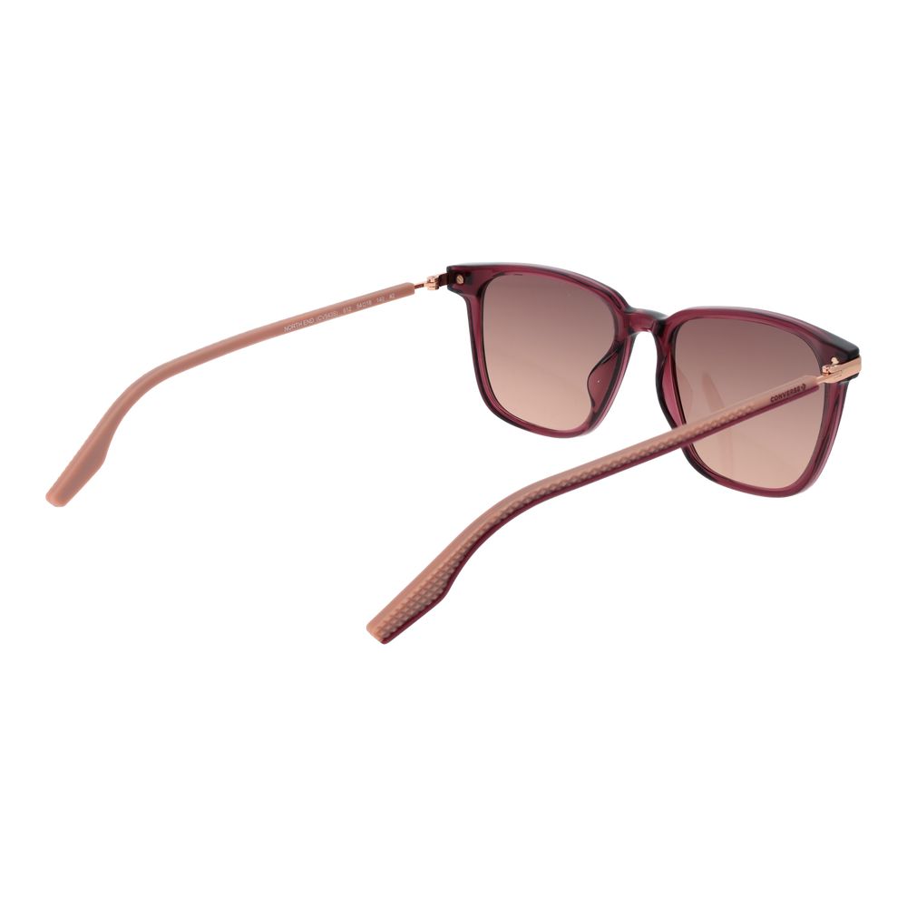 Sunglasses by Converse for unisex in rubber burgundy features a sumptuous silhouette, showcasing a sumptuous full-rim square frame design in burgundy coloured frame with high-performance gradient category-2-medium-tint lens.