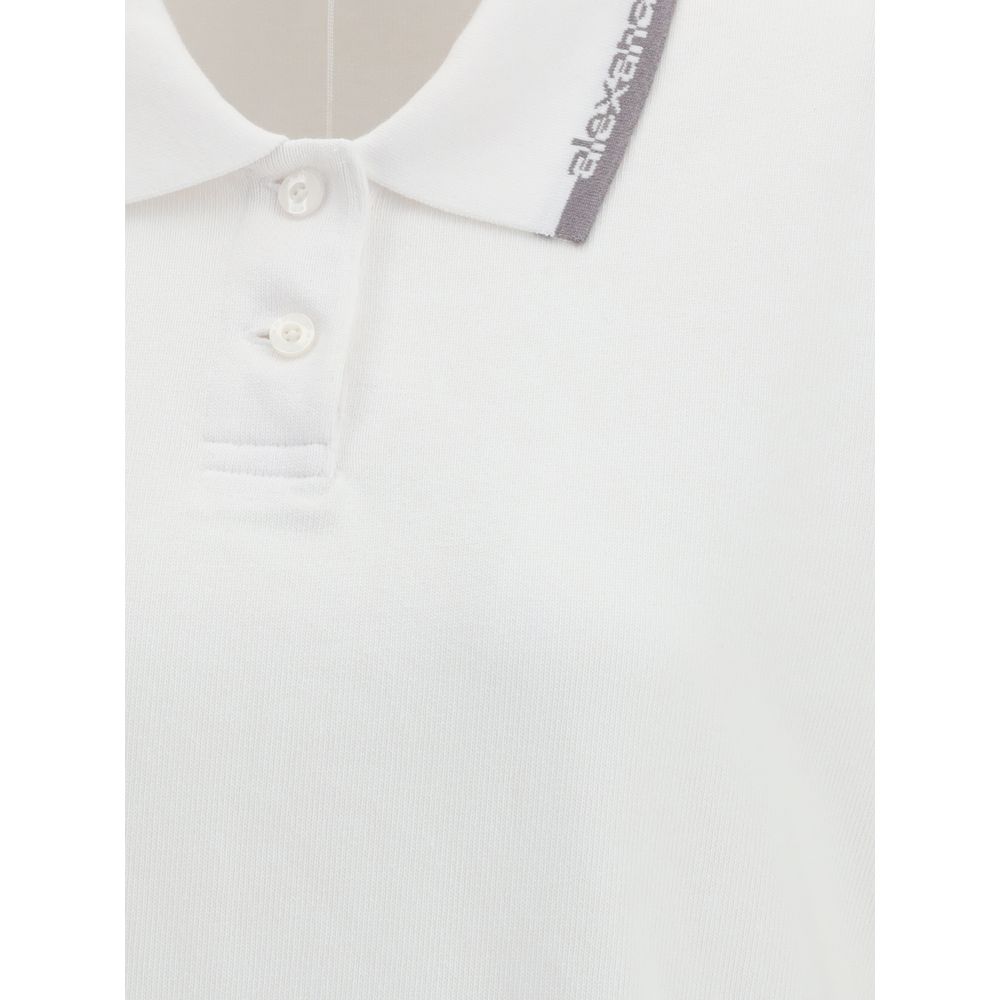 Dress by Alexander Wang for women in cotton white features a dramatic silhouette, showcasing an elegant and that flows into a dramatic mini.
