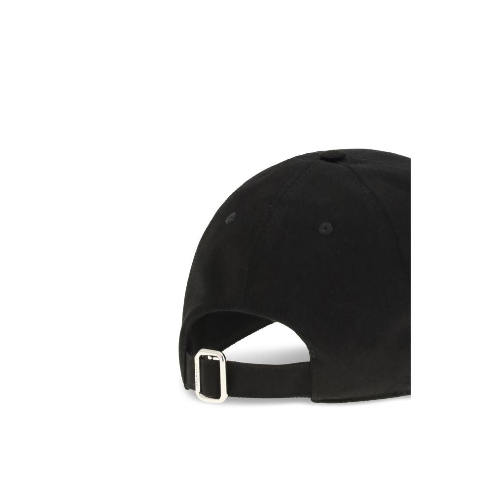 Baseball Cap by Givenchy for men in cotton twill black & signature features a distinguished silhouette, showcasing the distinguished design of the Cotton Twill Baseball Cap for a sophisticated, elevated look.