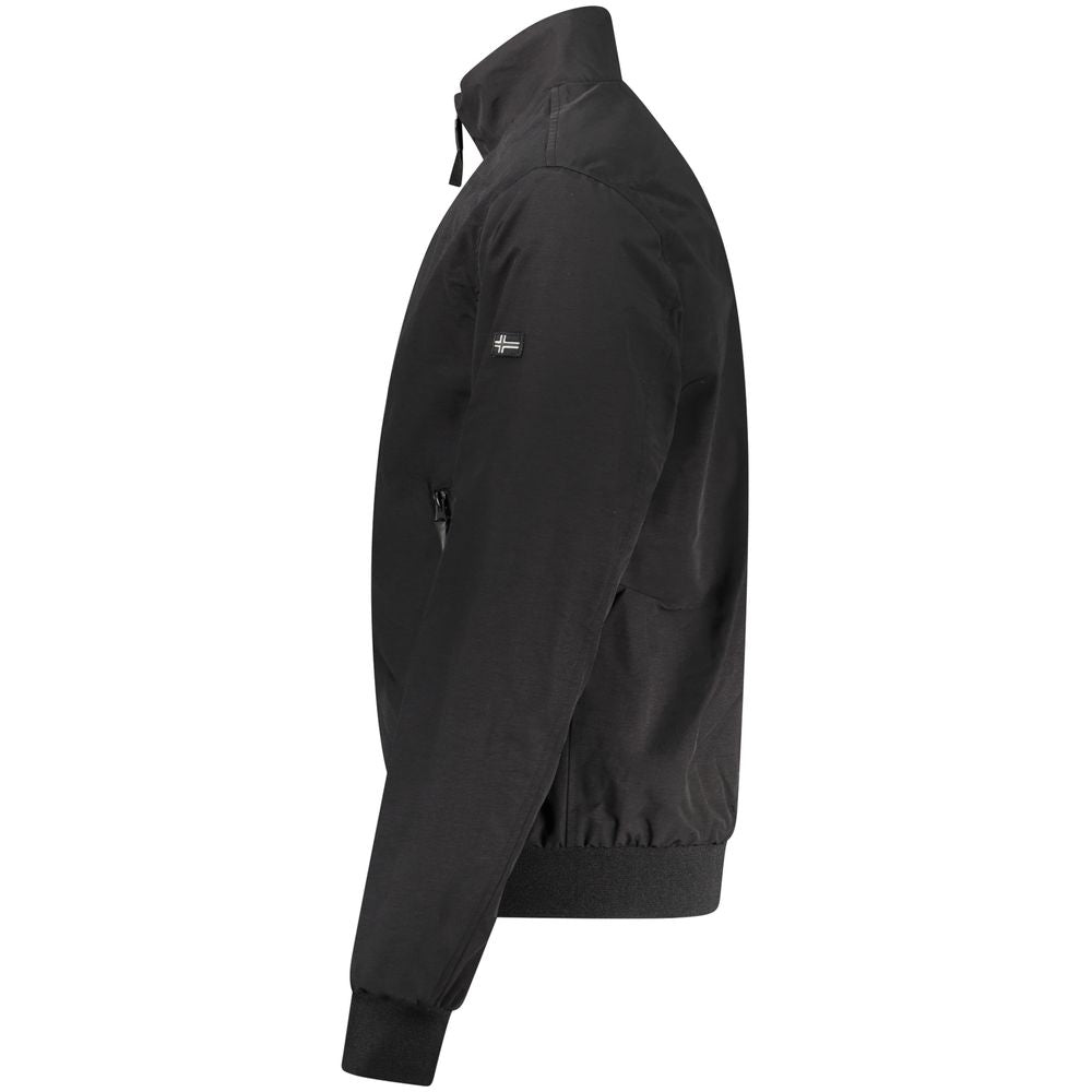 Norway 1963 Men's Fleeced Polyamide Cotton Bomber Jacket - Black