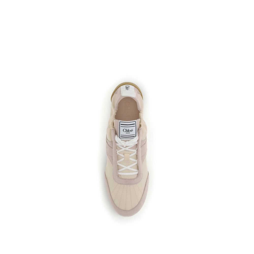 Chloé Grace Women's Athletic TU Polyurethane Nylon Suede Leather Sneakers - Beige