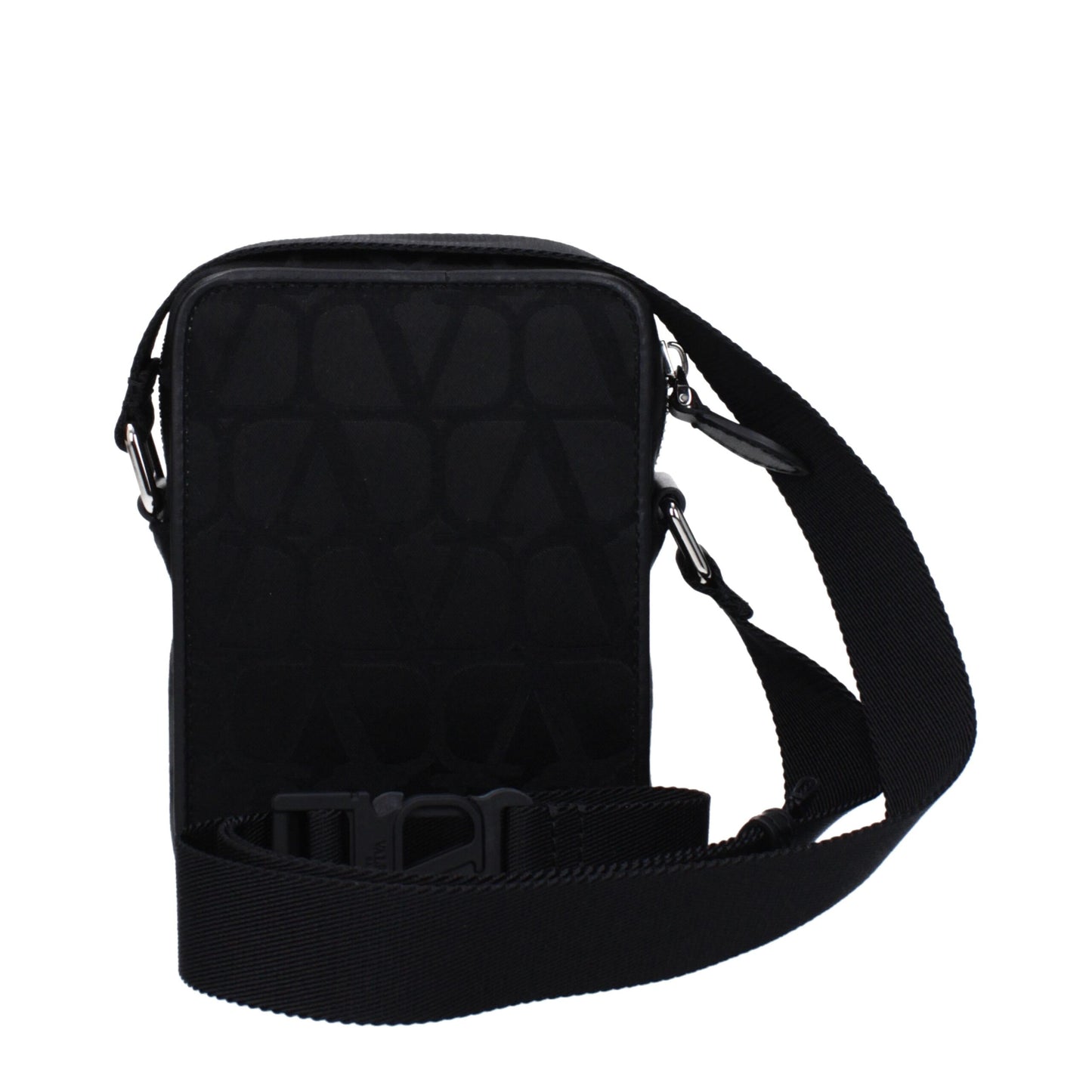 Small Crossbody Messenger Bag by Valentino Garavani for men in fabric black features a statement-making Fabric Small Crossbody Messenger Bag design with a secure zipper, statement-making external-pockets, and versatile crossbody-strap, shoulder-strap & adjustable-strap for a sophisticated look.