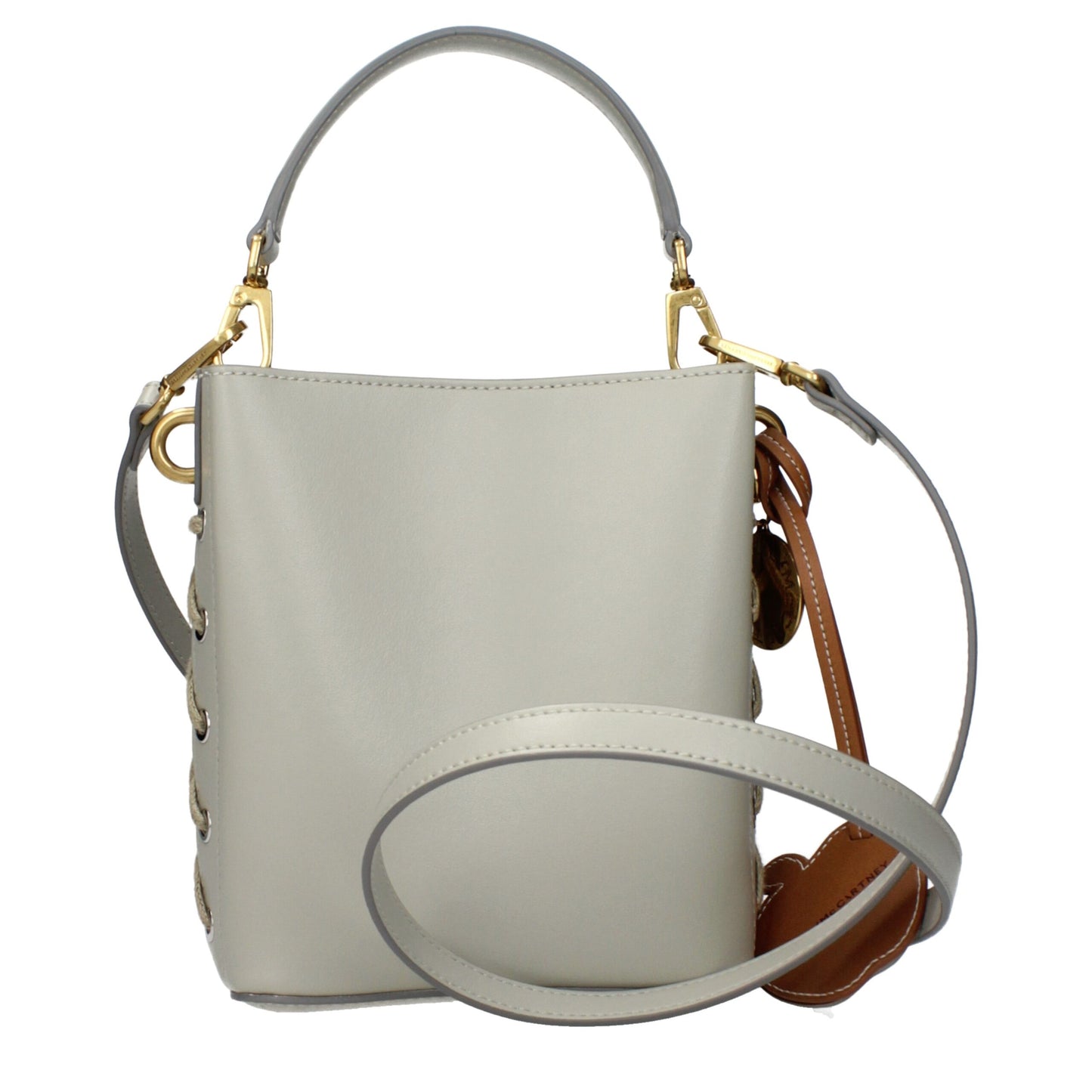 Handbag by Stella McCartney for women in leather gray features an refined silhouette, showcasing a secure , ample , and versatile adjustable-strap & handle for a sophisticated refined aesthetic.