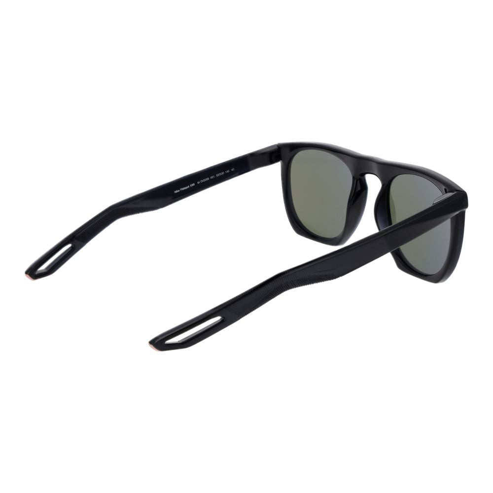 Sunglasses by Nike for unisex in stainless steel black features a sumptuous silhouette, showcasing a sumptuous full-rim panto frame design in black coloured frame with high-performance mirrored category-3-dark-tint lens.