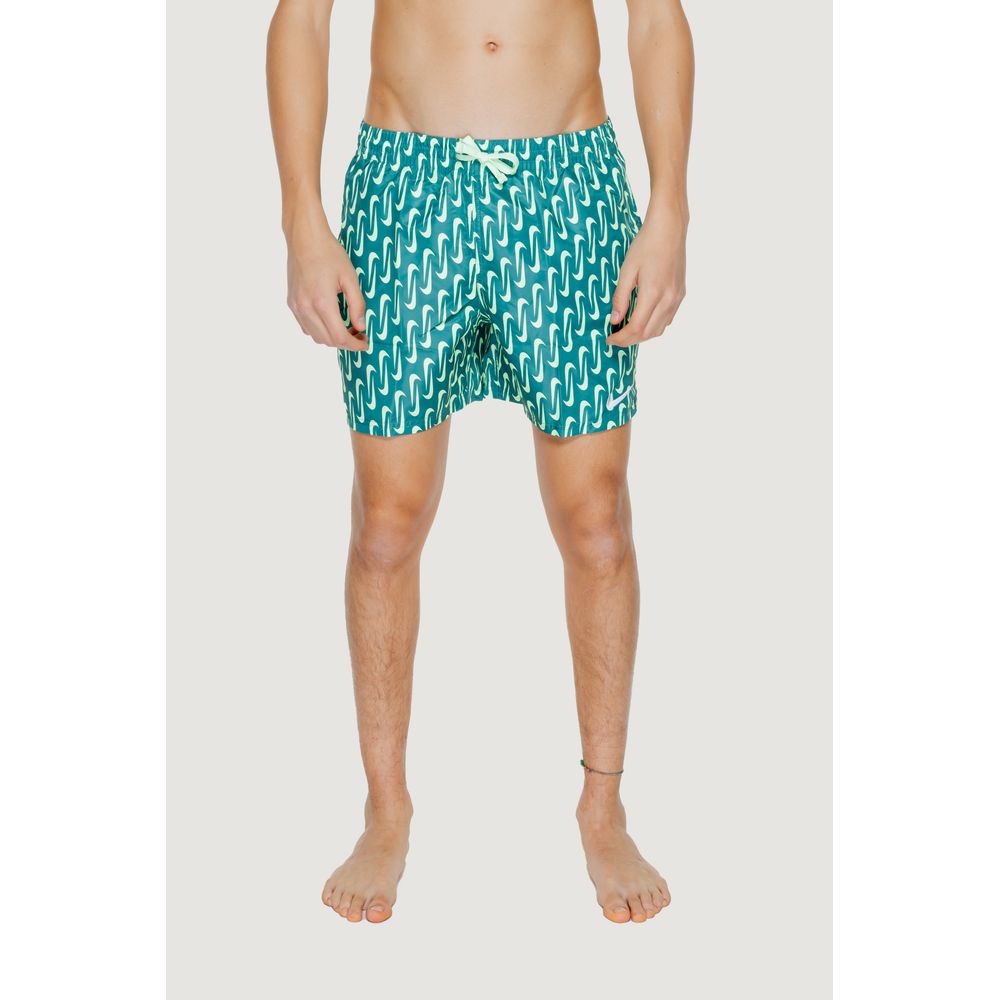 Swim Shorts by Nike for men in polyester green features an glamourous silhouette from the Men's Quick-Drying Polyester Swim Shorts collection, highlighting a refined fit and glamourous cut for a premium poolside look.