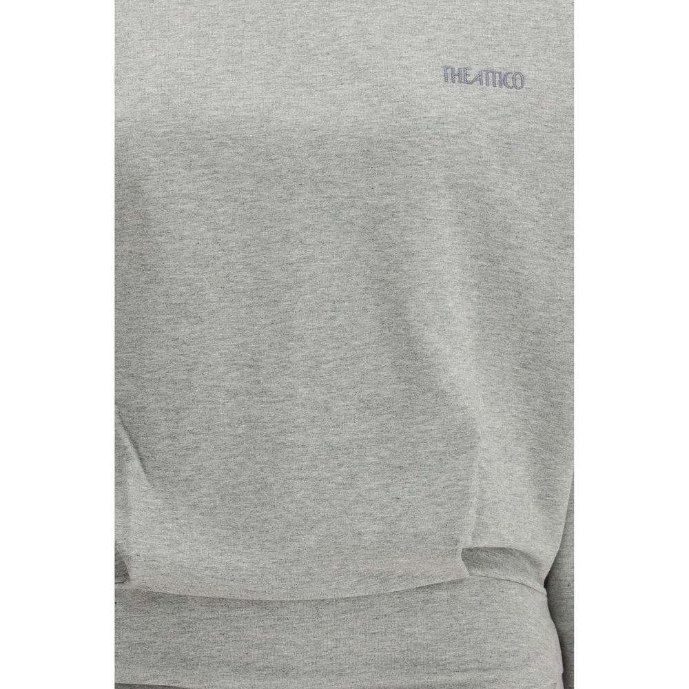 Dress by The Attico for women in stretch cotton gray presents a sinuous silhouette, showcasing a sophisticated and detailed with a sinuous short mini for a refined finish.