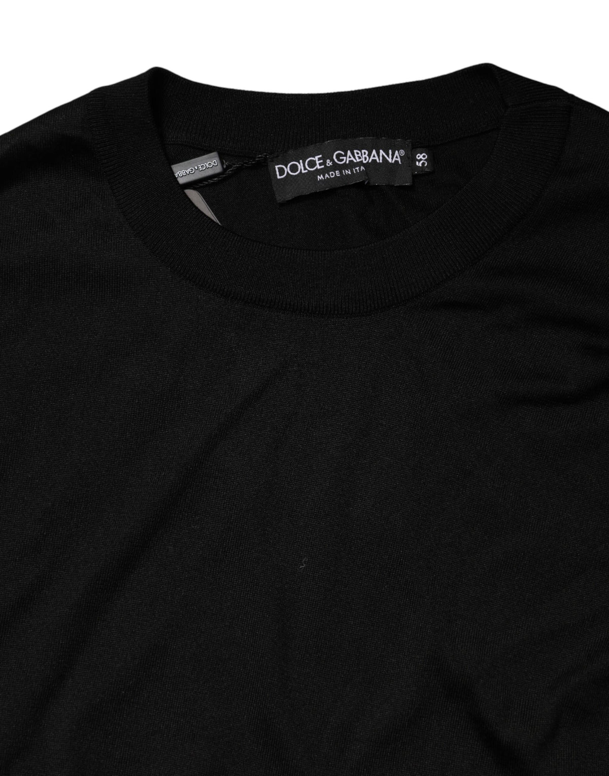 Dolce & Gabbana Men's Crew Neck Silk Sweatshirt - Black