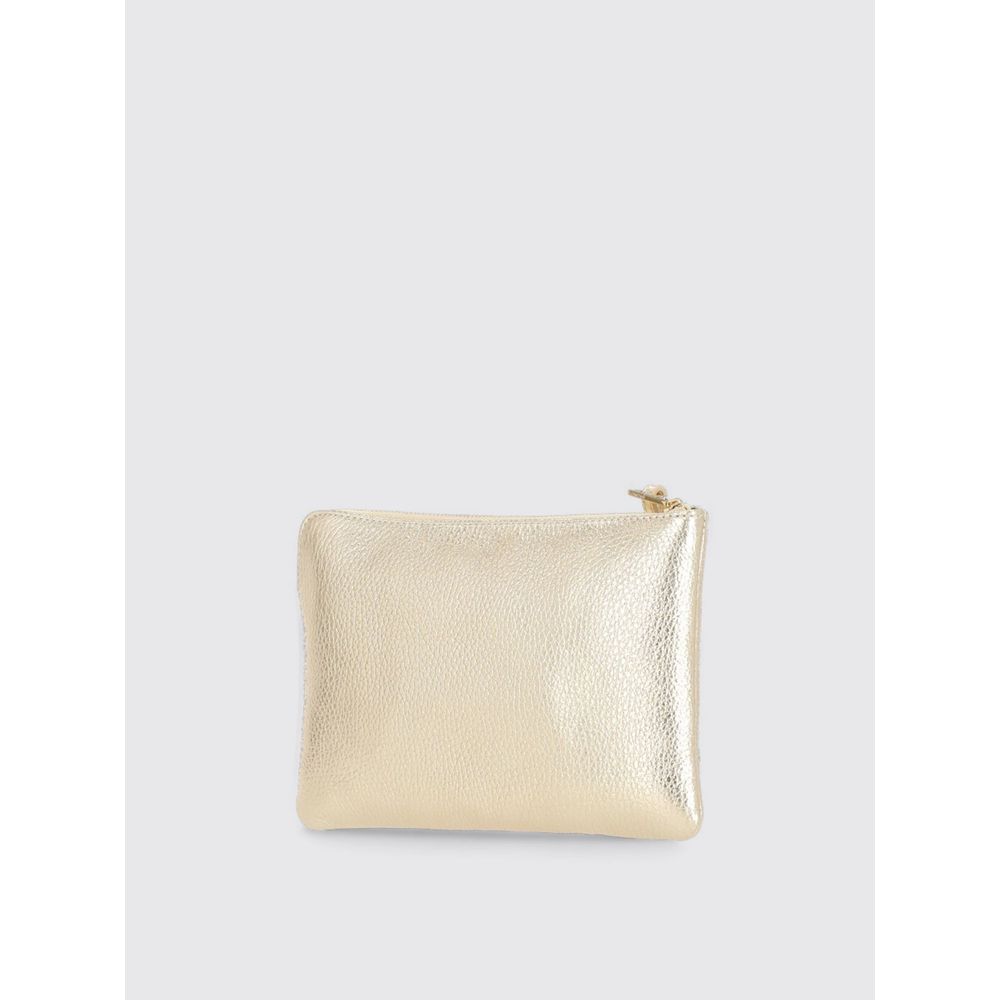 Coccinelle Leather Evening Clutch Handbag - Gold