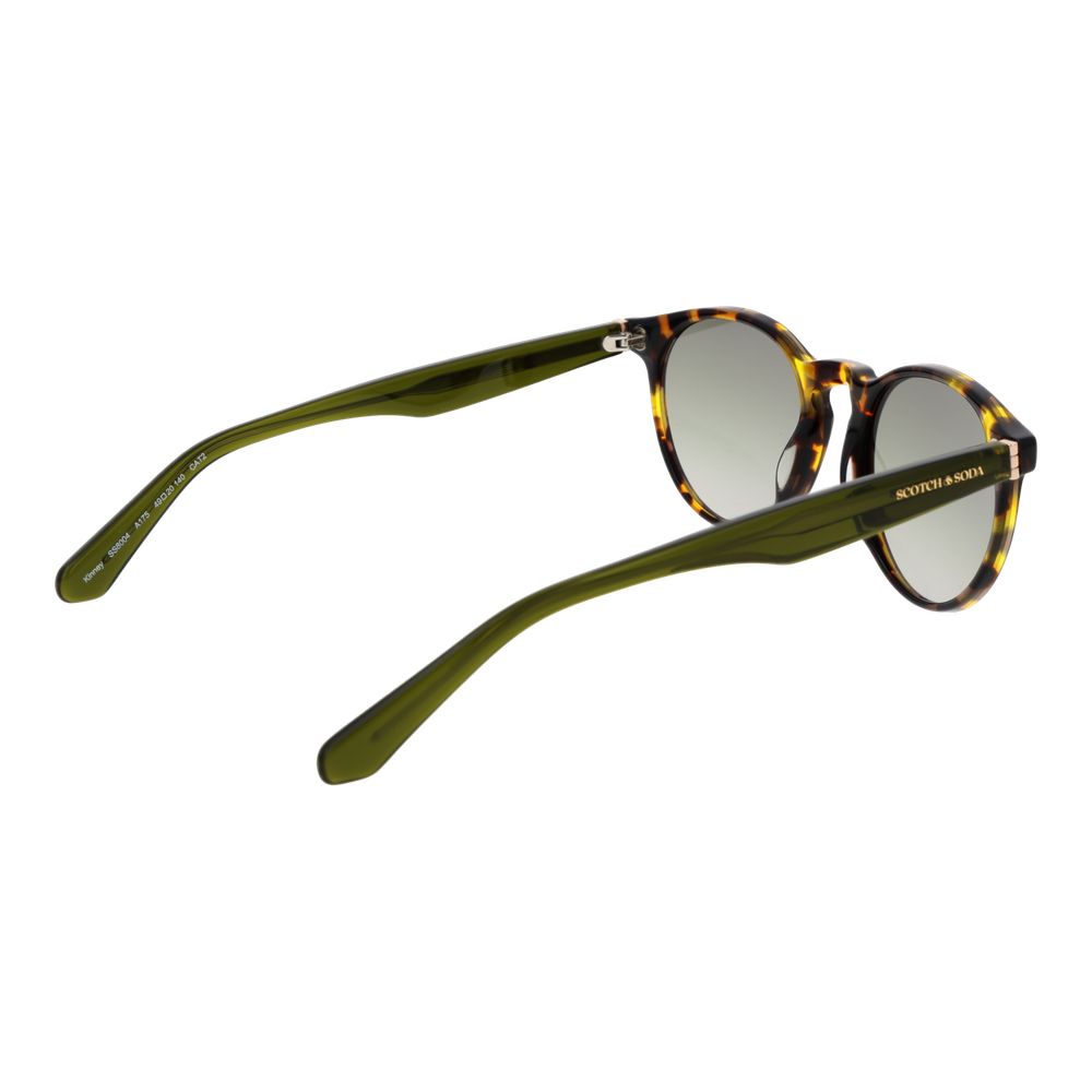 Sunglasses by Scotch & Soda for unisex in plastic multicolor features an ethereal full-rim round frame design with multicolor coloured frame frames and gradient category-2-medium-tint lens for a ethereal finish.