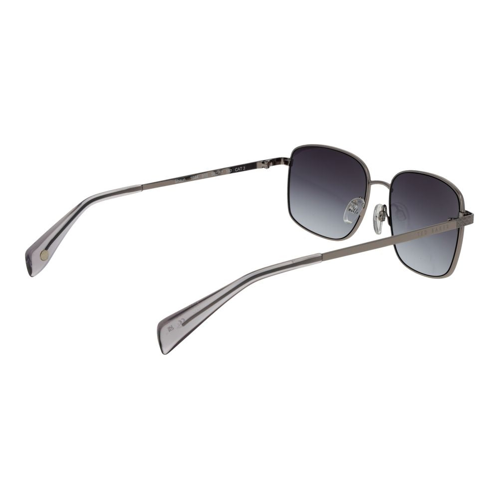 Sunglasses by Ted Baker for unisex in metal gray features an ethereal full-rim frame design with gray coloured frame frames and gradient category-3-dark-tint lens for a ethereal finish.