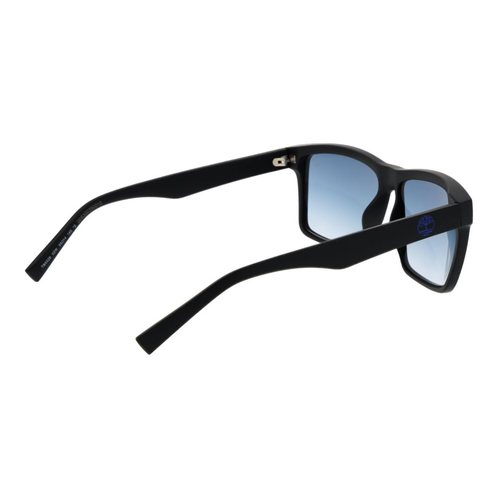 Sunglasses by Timberland for men in stainless steel black features an lustrous full-rim square frame design with black coloured frame detailing and gradient category-2-medium-tint lens for a lustrous aesthetic.