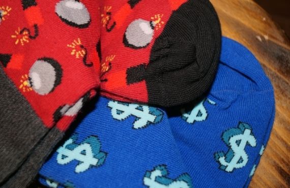 Designer men's socks available from Moon Behind the Hill