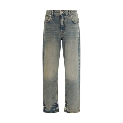 Jeans by Represent for men in denim cotton blue features an sartorial straight-leg & regular-fit and long with a mid rise cut for a sartorial finish.