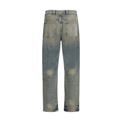 Jeans by Represent for men in denim cotton blue presents a tailored silhouette, showcasing a tailored straight-leg & regular-fit and long cut with a refined mid rise for a truly tailored aesthetic.