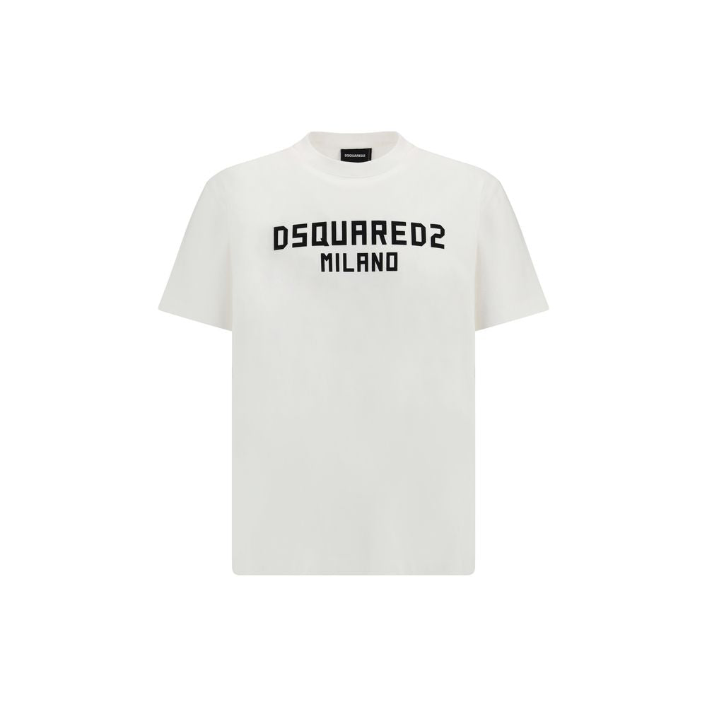 T-Shirt by Dsquared² for men in cotton white showcases a chic silhouette, artfully detailed with a chic and for a chic finish.