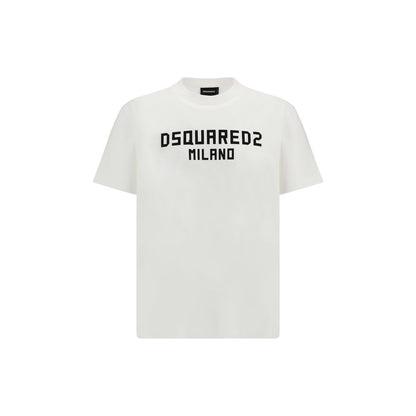 T-Shirt by Dsquared² for men in cotton white showcases a chic silhouette, artfully detailed with a chic and for a chic finish.