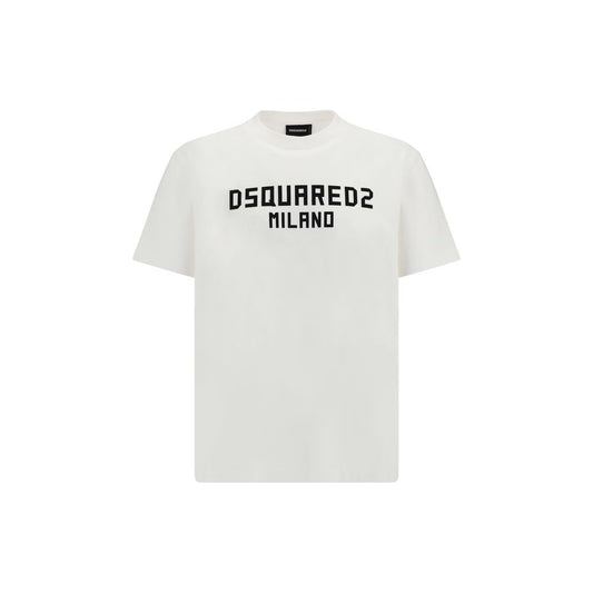 T-Shirt by Dsquared² for men in cotton white showcases a chic silhouette, artfully detailed with a chic and for a chic finish.