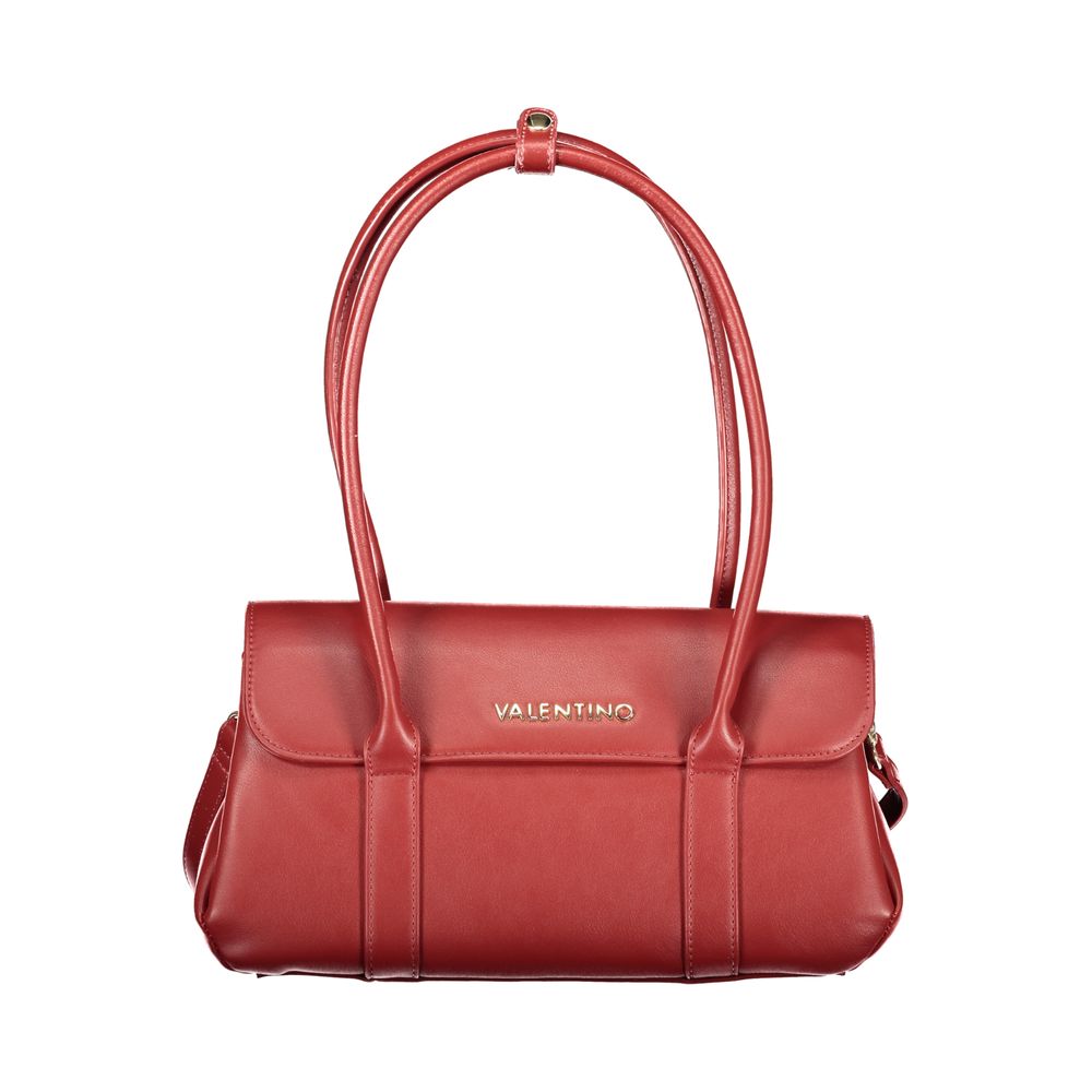 Shoulder Handbag by Mario Valentino for women in polyurethane red presents a ornamental silhouette, showcasing a secure zipper, ample internal-pockets, and versatile shoulder-strap, adjustable-strap & handle for a ornamental finish.