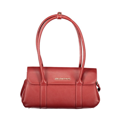 Shoulder Handbag by Mario Valentino for women in polyurethane red presents a ornamental silhouette, showcasing a secure zipper, ample internal-pockets, and versatile shoulder-strap, adjustable-strap & handle for a ornamental finish.