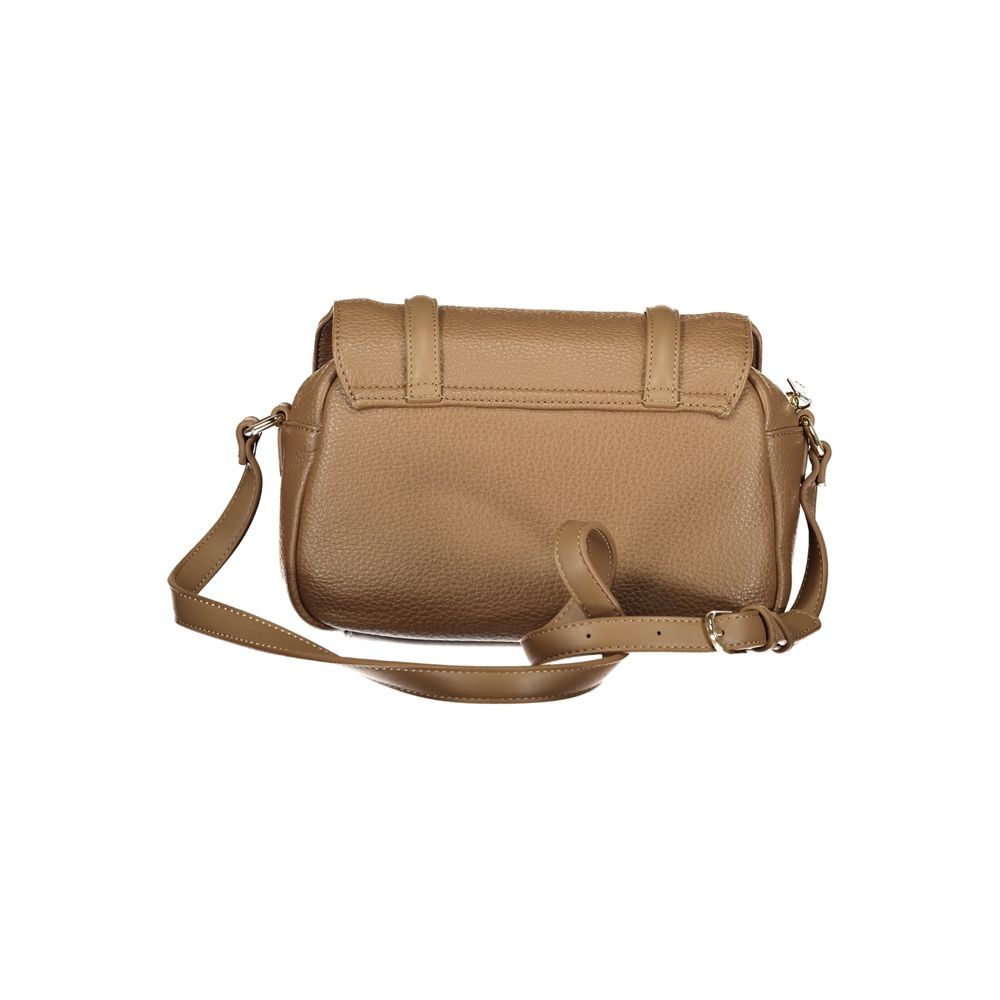 Handbag by Mario Valentino for women in polyurethane brown & red features a refined silhouette, showcasing a secure snap & zipper, organized built-in-compartments & internal-pockets, and versatile adjustable-strap, detachable-strap & handle for a refined finish.