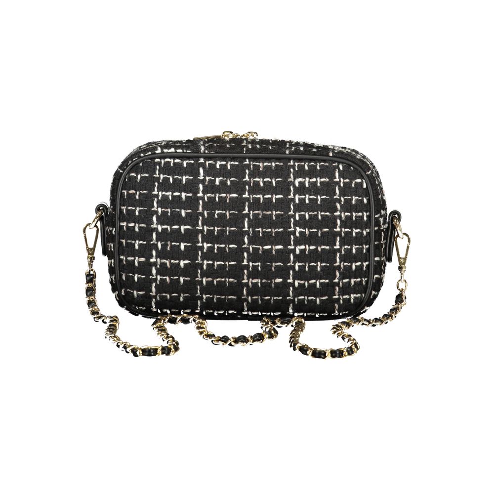 Handbag by Mario Valentino for women in polyester & polyurethane black features an refined silhouette, showcasing a secure zipper, ample internal-pockets, and versatile shoulder-strap & adjustable-strap for a sophisticated refined aesthetic.