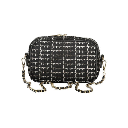 Handbag by Mario Valentino for women in polyester & polyurethane black features an refined silhouette, showcasing a secure zipper, ample internal-pockets, and versatile shoulder-strap & adjustable-strap for a sophisticated refined aesthetic.