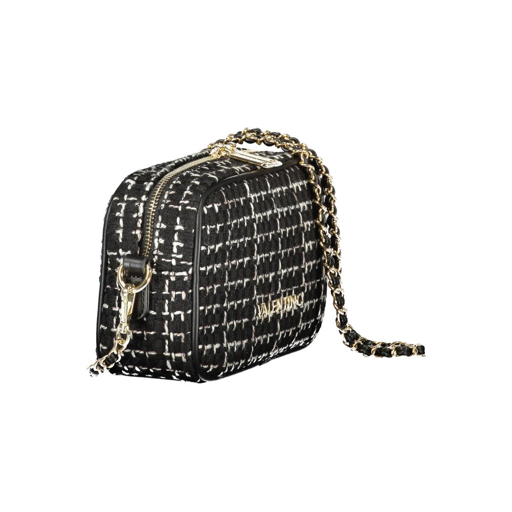 Handbag by Mario Valentino for women in polyester & polyurethane black features a ornamental silhouette, showcasing a secure zipper, ample internal-pockets, and ornamental shoulder-strap & adjustable-strap for a sophisticated look.