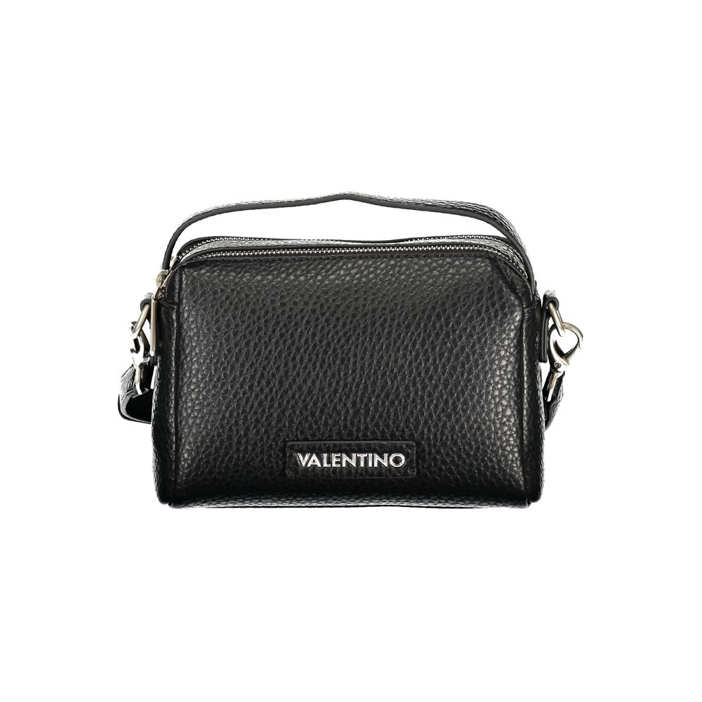Handbag by Mario Valentino for women in polyurethane black presents a ornamental silhouette, showcasing a secure zipper, ample built-in-compartments & internal-pockets, and versatile shoulder-strap, handle & adjustable-strap for a ornamental finish.