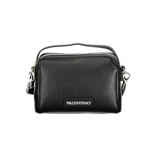 Handbag by Mario Valentino for women in polyurethane black presents a ornamental silhouette, showcasing a secure zipper, ample built-in-compartments & internal-pockets, and versatile shoulder-strap, handle & adjustable-strap for a ornamental finish.