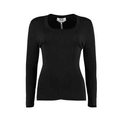 Sweatshirt by MSGM for women in wool cotton & polyamide black showcases a slouchy chic silhouette, artfully detailed with a slouchy chic and for a slouchy chic finish.