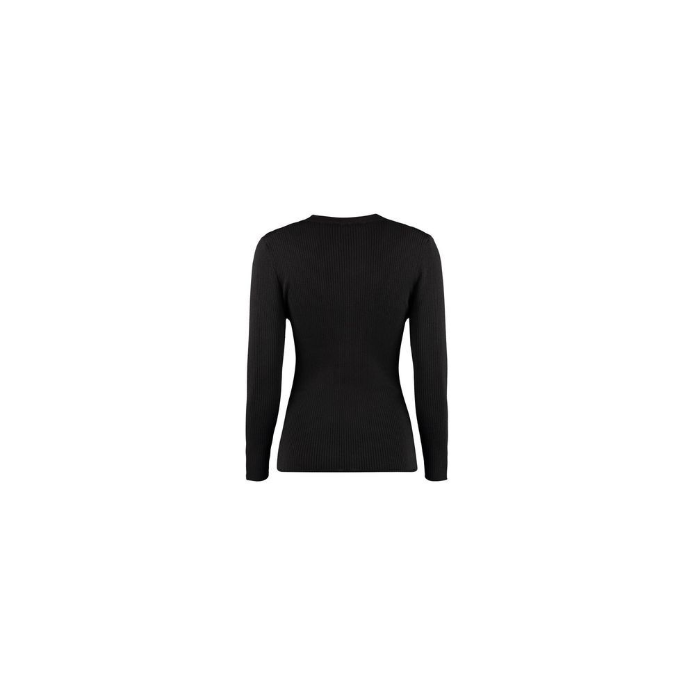 Sweatshirt by MSGM for women in wool cotton & polyamide black showcases a slouchy chic silhouette, artfully detailed with a slouchy chic and for a slouchy chic finish.