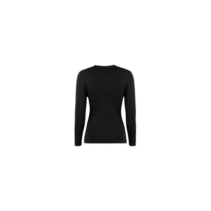 Sweatshirt by MSGM for women in wool cotton & polyamide black showcases a slouchy chic silhouette, artfully detailed with a slouchy chic and for a slouchy chic finish.