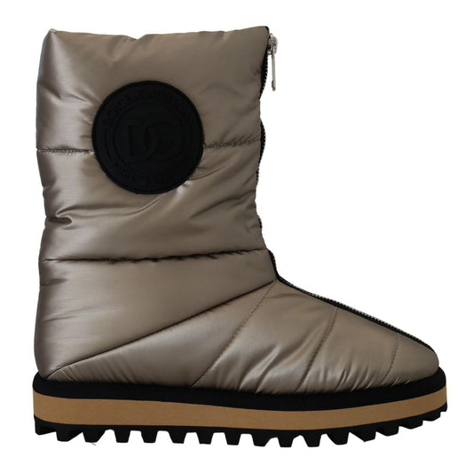 Ankle Mid-Calf Boots by Dolce & Gabbana for men in calf leather & nylon silver features an high-performance silhouette, showcasing the sophisticated design of the Men's Calf Leather & Nylon Ankle Mid-Calf Boots with a and a refined .