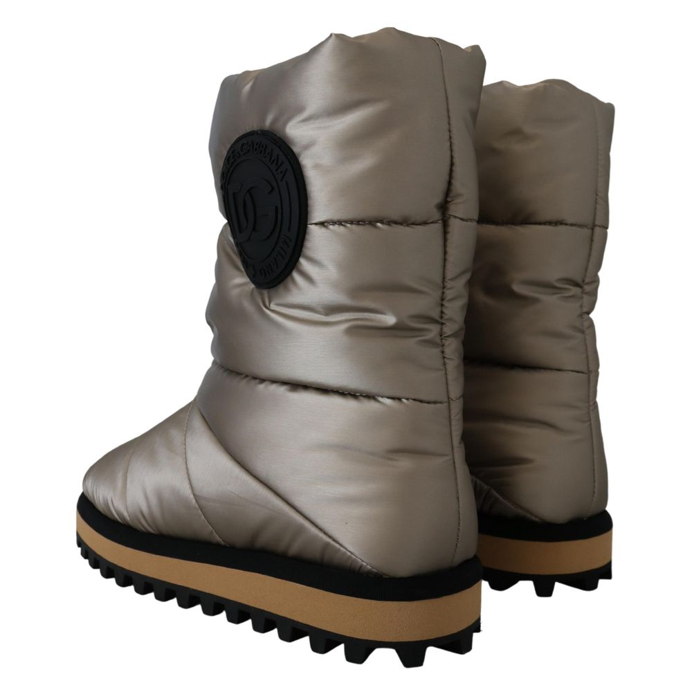Ankle Mid-Calf Boots by Dolce & Gabbana for men in silver showcases a impeccable silhouette as Men's Calf Leather & Nylon Ankle Mid-Calf Boots, artfully defined by a impeccable and a impeccable .
