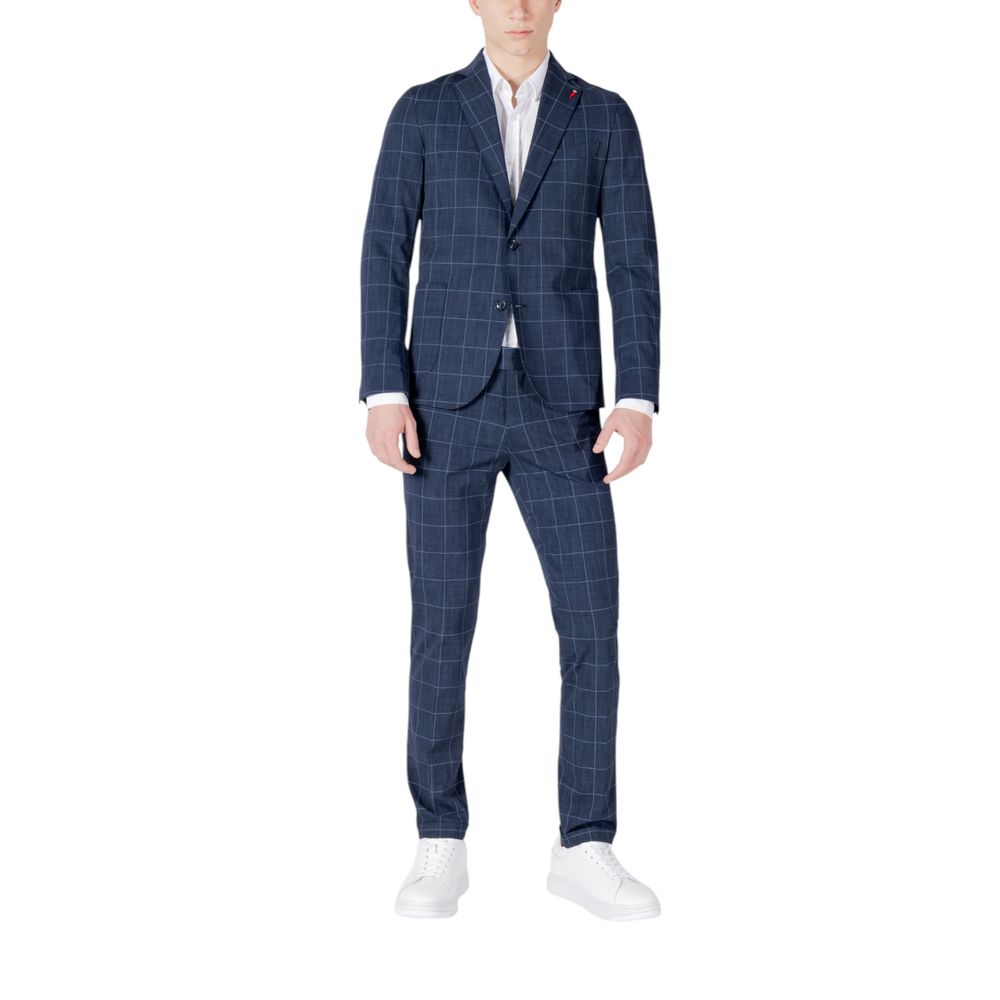 Pant Suit by Mulish for men in stretch cotton & leather blue showcases an bespeak silhouette, artfully detailed with a sophisticated and an bespeak for a refined finish.