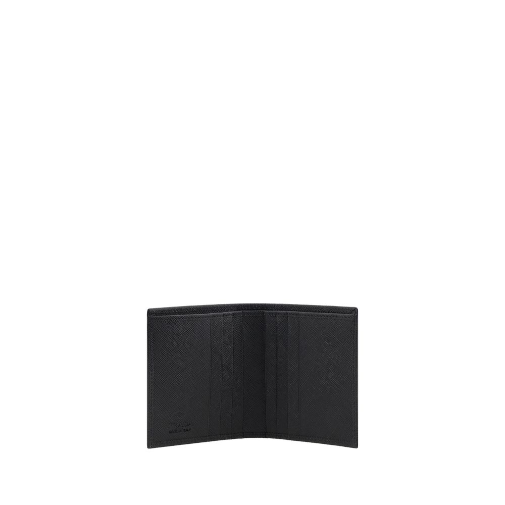 Cardholder Wallet by Prada for men in nylon leather black & monogram showcases a enchanting silhouette, artfully detailed with the signature style of the Nylon Leather Cardholder Wallet and functional card-organization compact-design bifold.