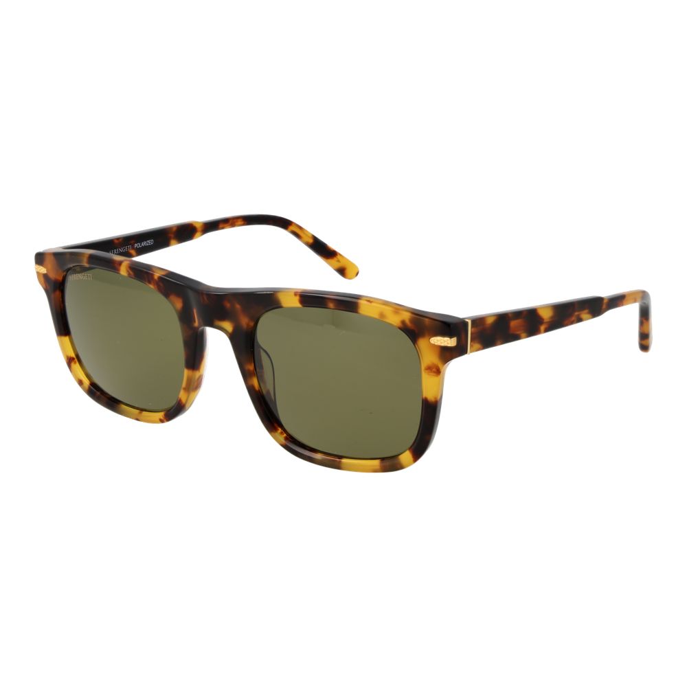 Sunglasses by Serengeti for men in acetate and brown presents a sumptuous silhouette, featuring brown coloured frame and full-rim square frame design with polarized category-3-dark-tint lens for a sumptuous look.