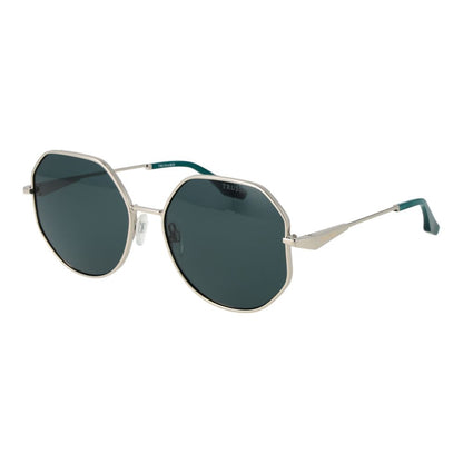 Trussardi Geometric Non-Polarized Dark-Tint Metal Sunglasses - Silver