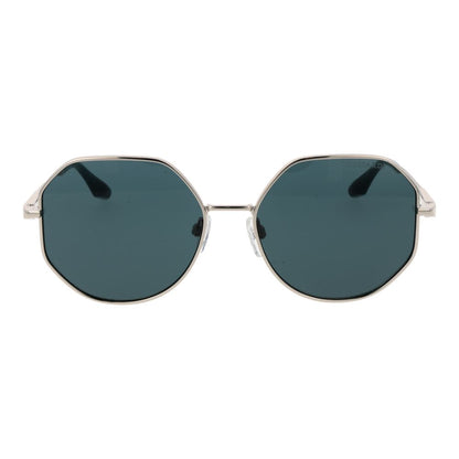 Trussardi Geometric Non-Polarized Dark-Tint Metal Sunglasses - Silver