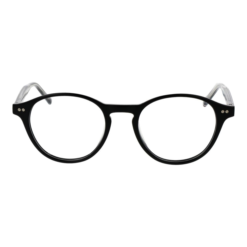Eyeglasses Frames by Tommy Hilfiger for men in acetate black showcases a refined full-frame frame design with a refined black coloured frame finish for a refined and sophisticated look.