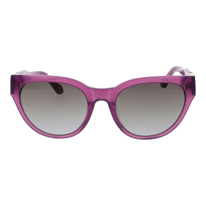 Sunglasses by Replay for women in plastic pink showcases a ethereal silhouette, featuring rose coloured frame full-rim cat-eye frame design with gradient category-2-medium-tint lens for a ethereal finish.