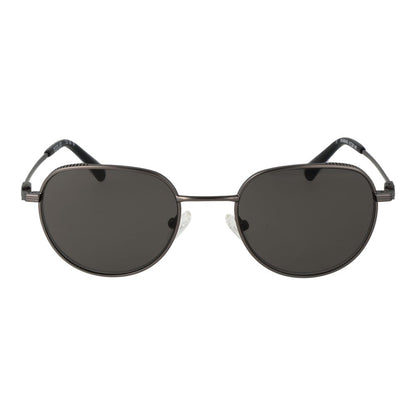 This Sunglasses by Replay for men in metal gray presents a sumptuous silhouette, showcasing a sumptuous full-rim panto frame design in gunmetal coloured frame and high-performance non-polarized category-3-dark-tint lens.