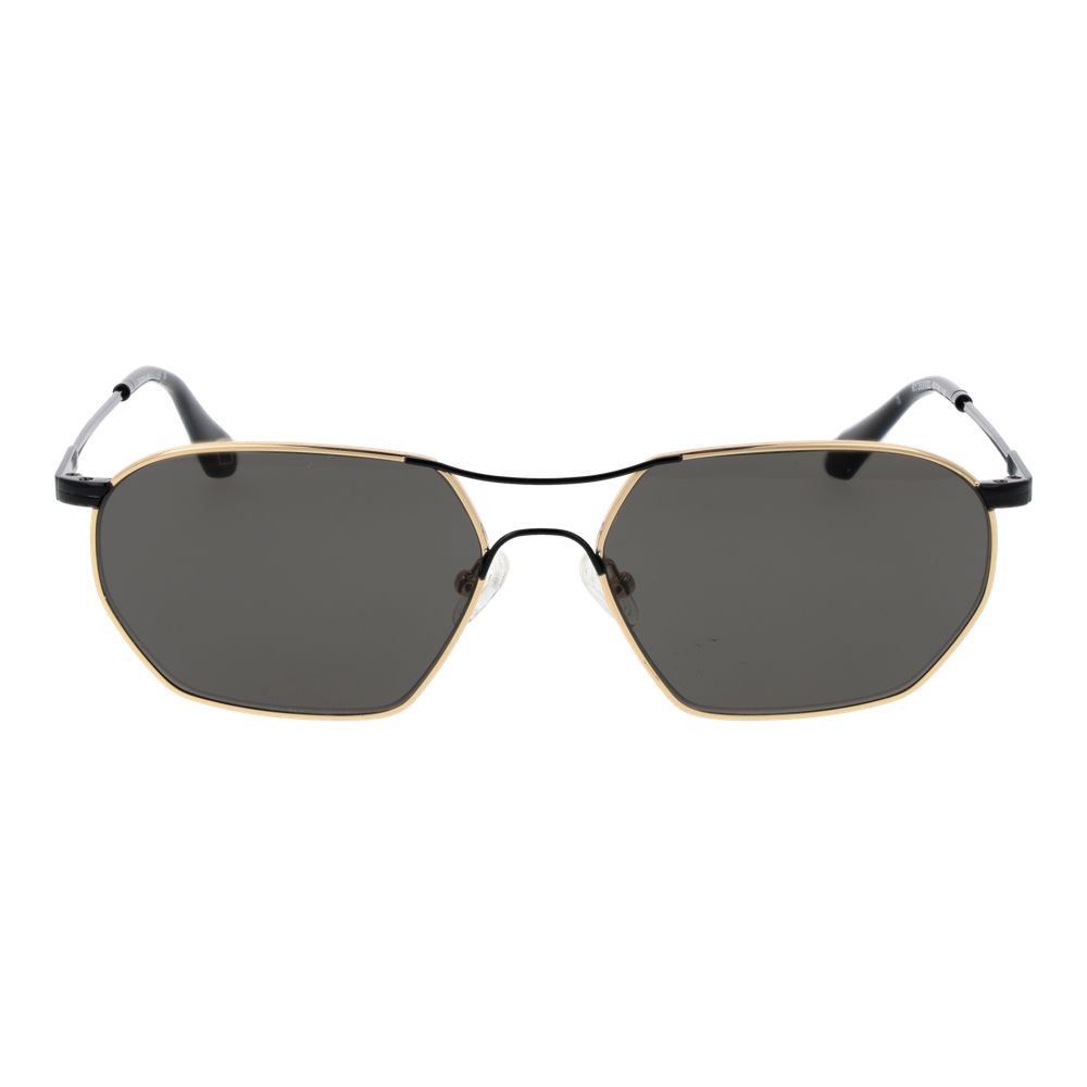 Sunglasses by Replay for men in metal and gold featuring an opulent aviator full-rim frame design with a sophisticated gold coloured frame finish and high-performance non-polarized category-3-dark-tint lens.