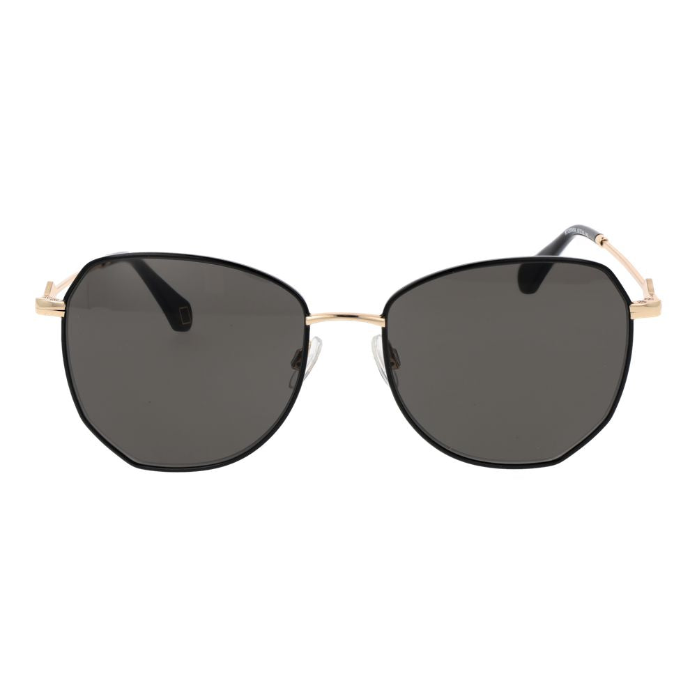 Sunglasses by Replay for women in metal black features an lustrous butterfly full-rim frame design with black coloured frame detailing and non-polarized category-3-dark-tint lens for a lustrous aesthetic.
