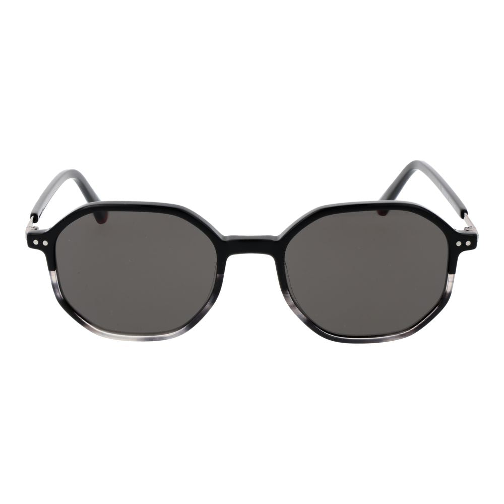 This Sunglasses by Replay for unisex in plastic black presents a sumptuous silhouette, showcasing a sumptuous full-rim panto frame design in black coloured frame and high-performance non-polarized category-3-dark-tint lens.