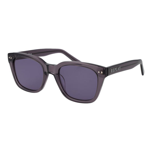 This Sunglasses by Replay for unisex in plastic gray presents a sumptuous silhouette, showcasing a sumptuous full-rim square frame design in gray coloured frame and high-performance non-polarized category-3-dark-tint lens.