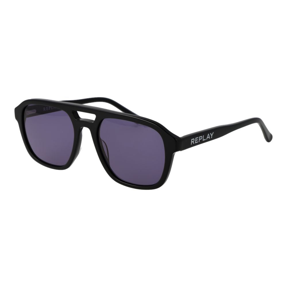 Sunglasses by Replay for men in plastic black features an ethereal aviator full-rim frame design with black coloured frame frames and non-polarized category-3-dark-tint lens for a ethereal finish.