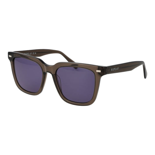 Replay Square Non-Polarized Dark-Tint Plastic Sunglasses - Brown